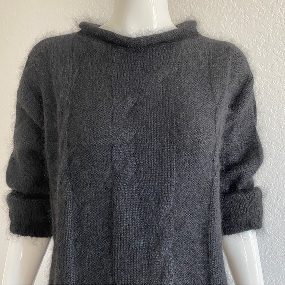 Saint Laurent Black Cable knit Mohair and Silk Sweater - Picture 12 of 15